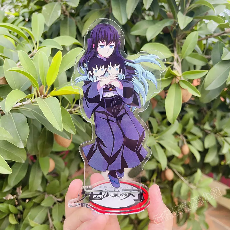 Demon slayer: kimetsu no yaiba agatsuma zenitsu hashibira inosuke figura de suporte acrílico dupla face ornamento periférico de anime