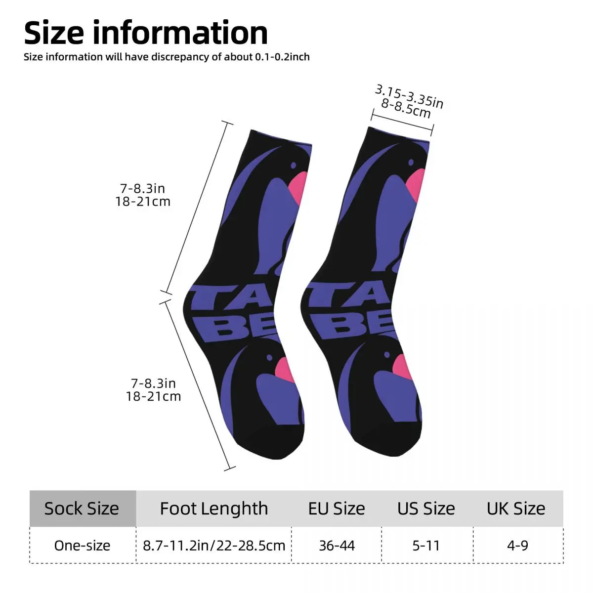 Funny Crazy compression Bell Sock for Men Hip Hop Harajuku U-Untitled Goose Game Happy Seamless Pattern Printed Boys Crew Sock