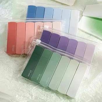 Bande de 6 ratios dégradés Macaron, 1 paquet, portable, muet, sans rail, forme carrée, facile à utiliser, pour l'école, le bureau, la maison