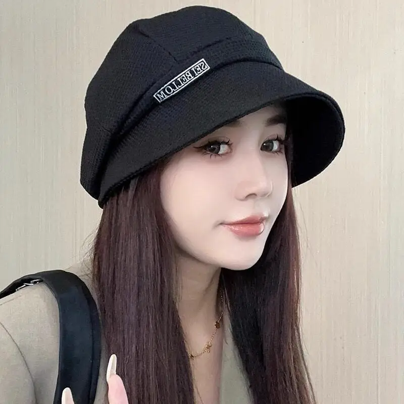 

Весенне-летняя универсальная женская панама-берет со складками, складная кепка-газетчица, регулируемая, с круглой тульей, из мягкой комфортной ткани