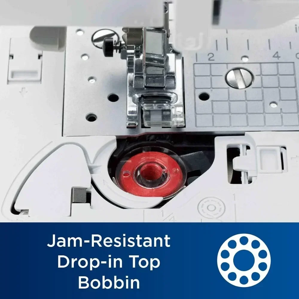 [عرض لفترة محدودة + شحن مجاني! ]آلة الخياطة واللحف، محوسبة، 165 غرزة مدمجة، شاشة LCD، طاولة واسعة،