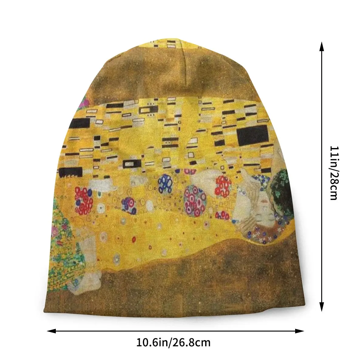 The Kiss Gustav Klimt Oil Paniting Women's Beanies Printed Chemotherapy Pile Outdoor Turban Breathable