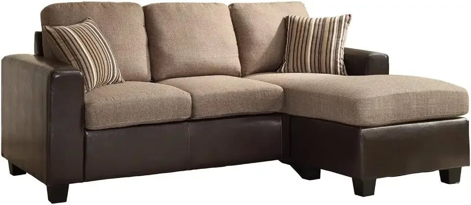 Slater Two Tone Reversible Chaise Sofa, Brown