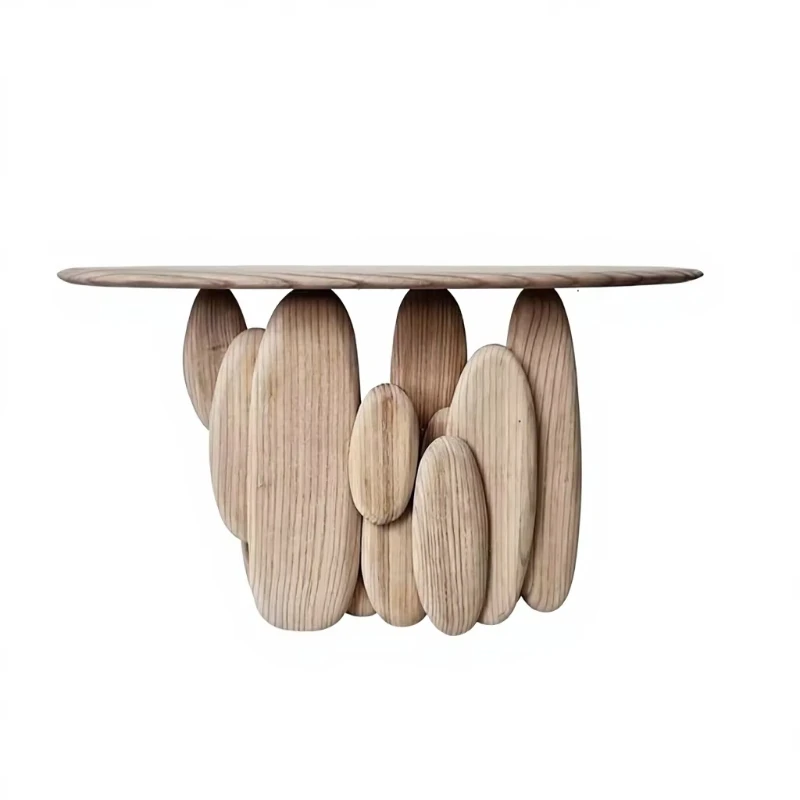 

Retro style removable solid ash wood carved medieval style entrance hall and hallway wall decorative table