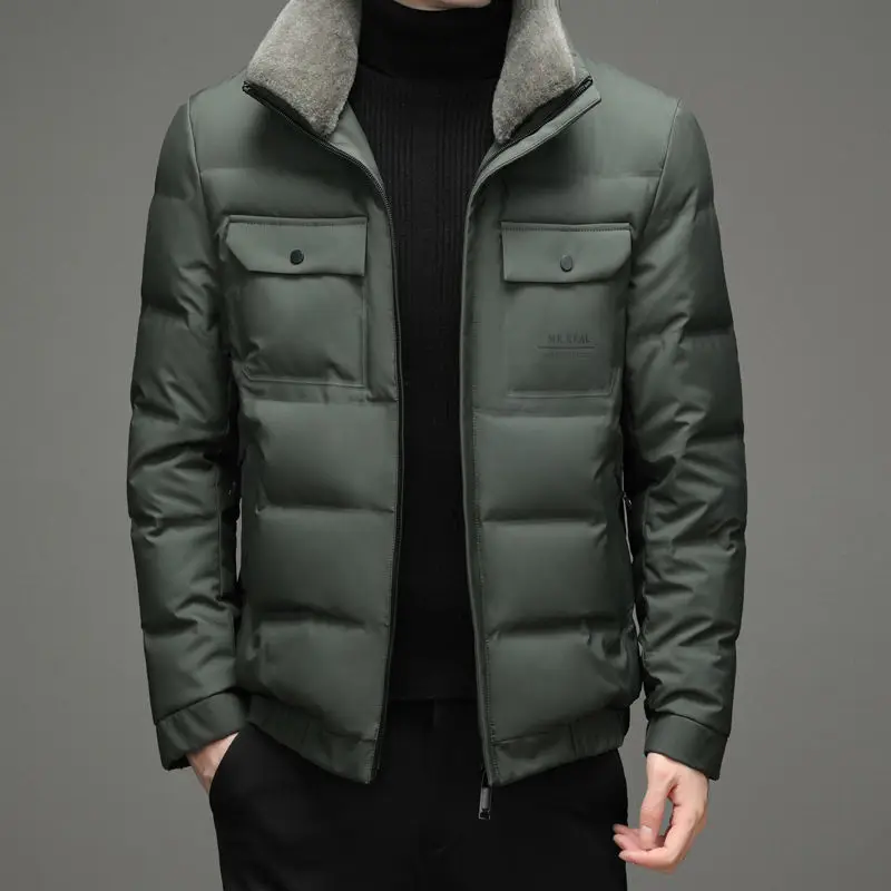 High End Luxury Brand Designer Casual Fashion Duck Down Coats Winter Men with Fur Jacket Windbreaker Puffer Clothes Men  C43