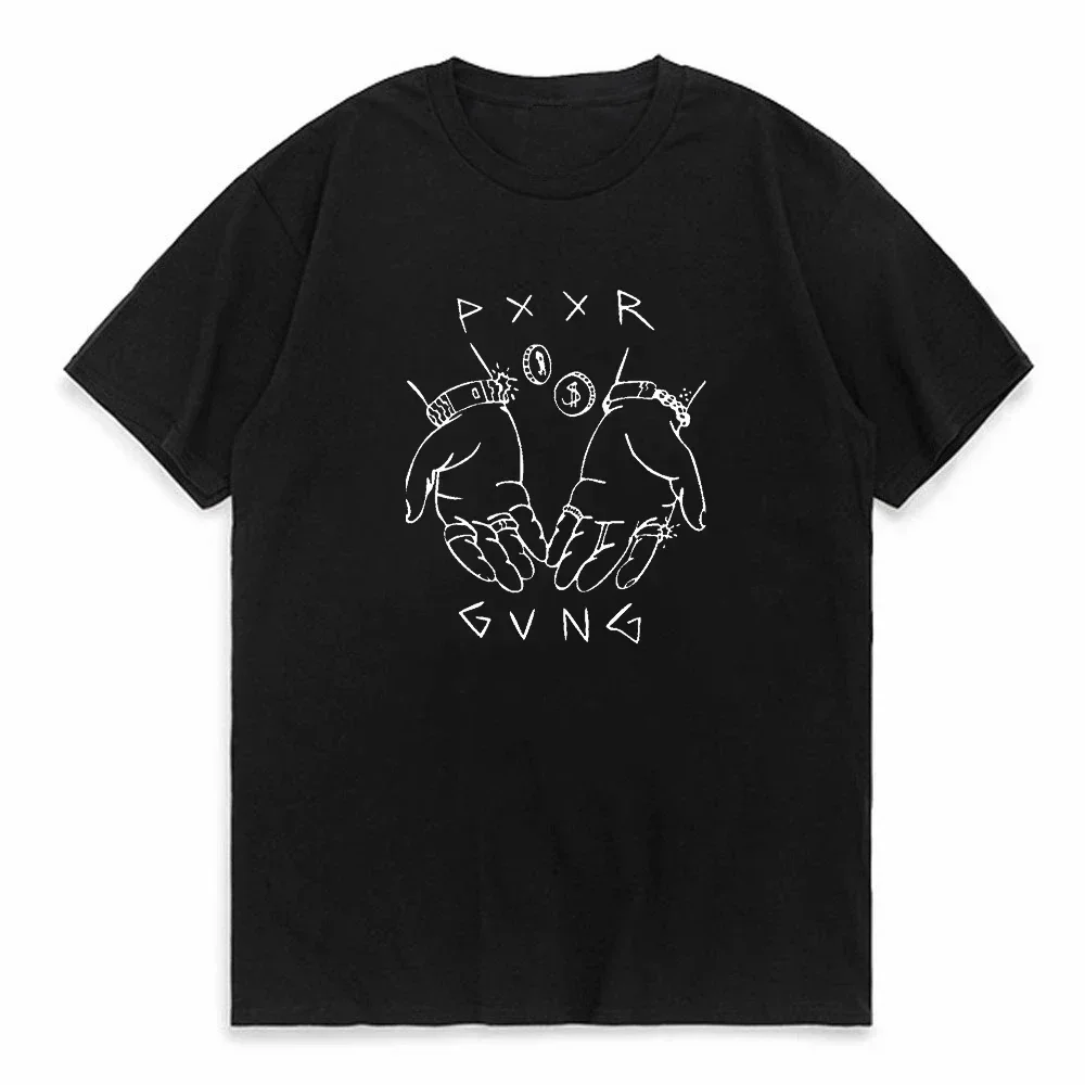 Pxxr Gvng-T-shirt manches courtes col rond pour homme, estival et en coton, avec graphisme, The White Family