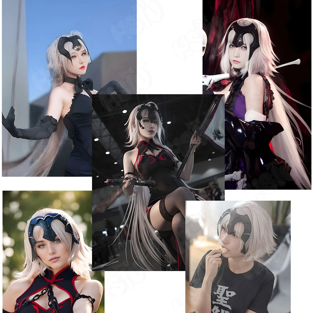 Jeanne d Arc alter Joan of Arc Cosplay Wig HSIU pink silver purple long short hair Synthetic Wig Fate/Grand Orde FGO cosplay Wig