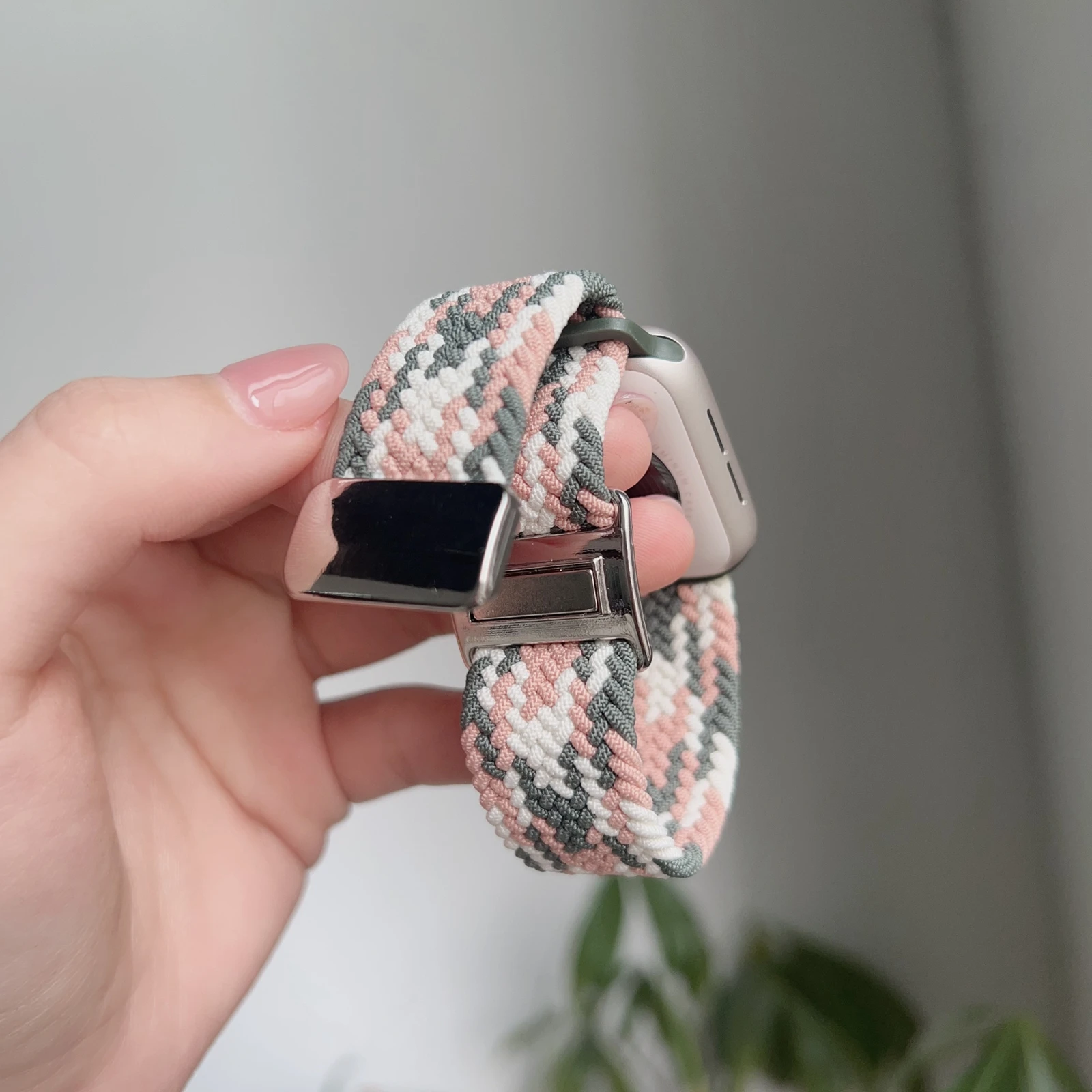 Magnetic elastic nylon For Apple Watch band women Ultra 10/9/8/7/6/5 SE 38mm 40mm 41mm 42mm 44mm 45mm 46mm for iwatch strap