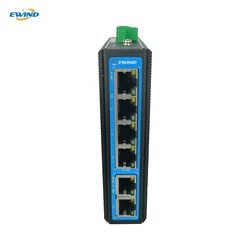 EWIND 6 Ports Industrial POE Switch 10/100M Ethernet Switch 4 POE Ports and 2 RJ45 Port Network Switch for IP Camera/Wireless AP