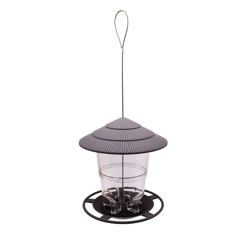 Wild Bird Feeder, Outside Squirrel Proof Bird Feeder, Hanging Wild Bird Feeder With Round Shaped Roof