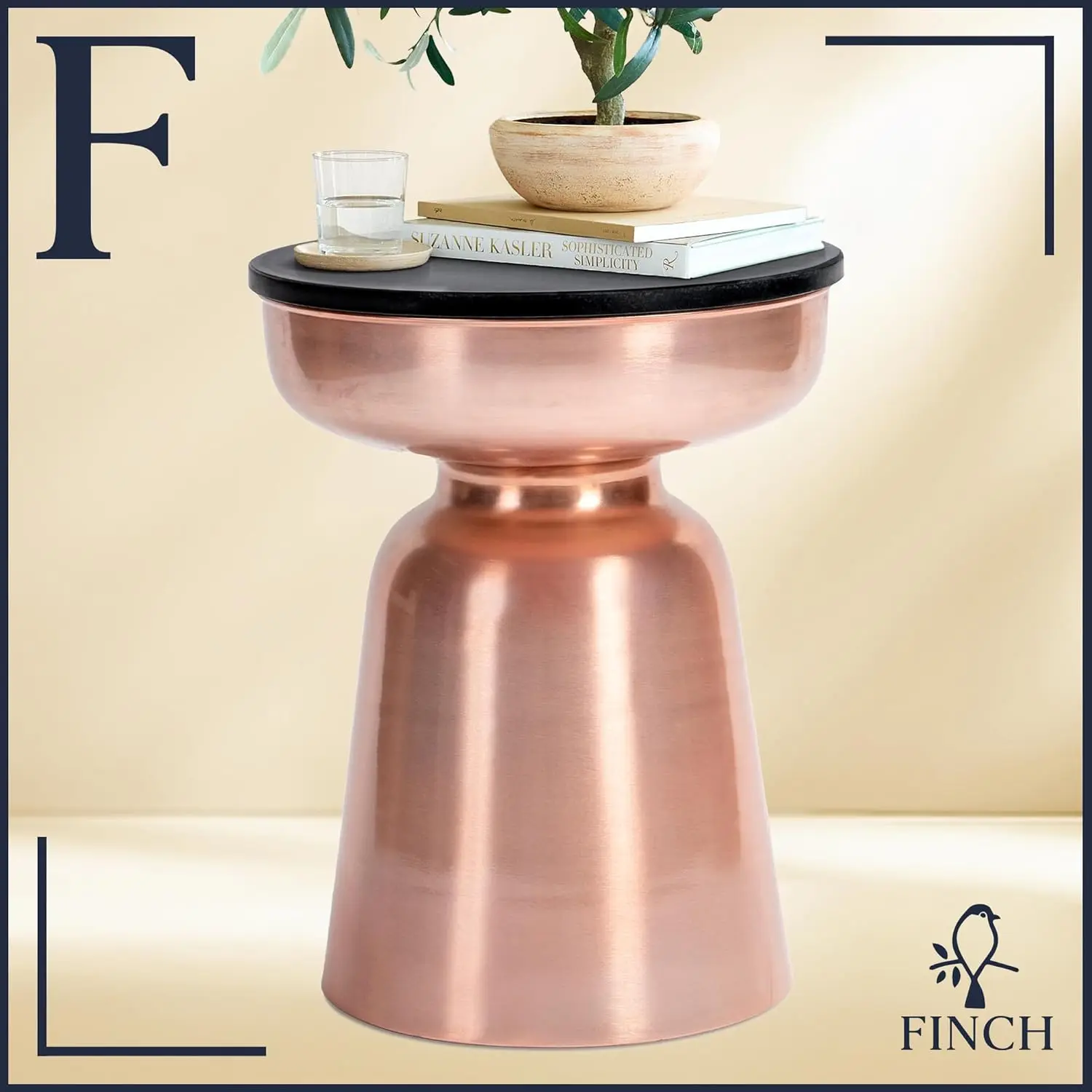 Finch Adler Metal Accent Side Table, 16