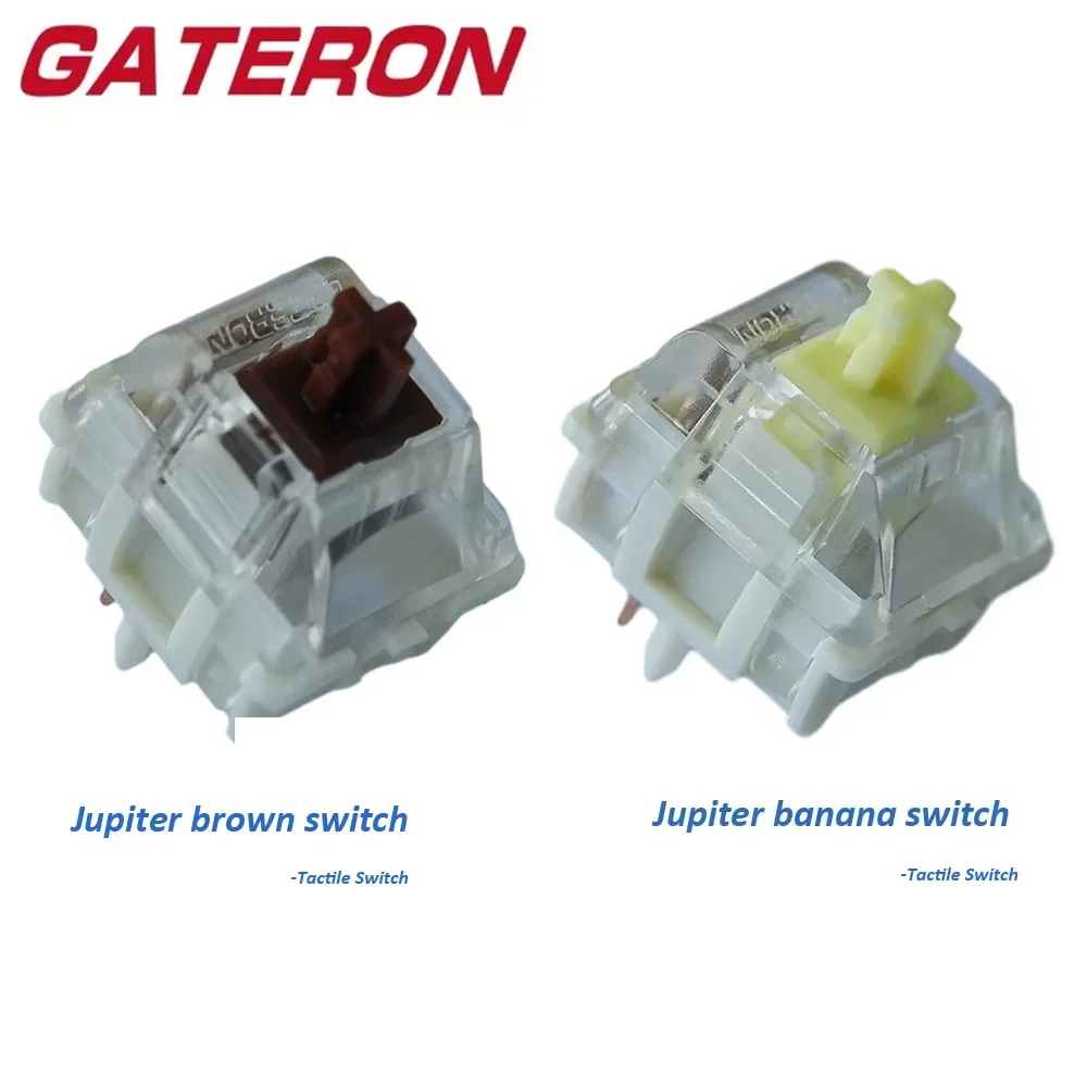 GATERON Jupiter Brown Switch Tactile 55gf Jupiter Banana 59gf RGB LED 5 Pin Factory Pre-lubed Switches For Mechanical Keyboard