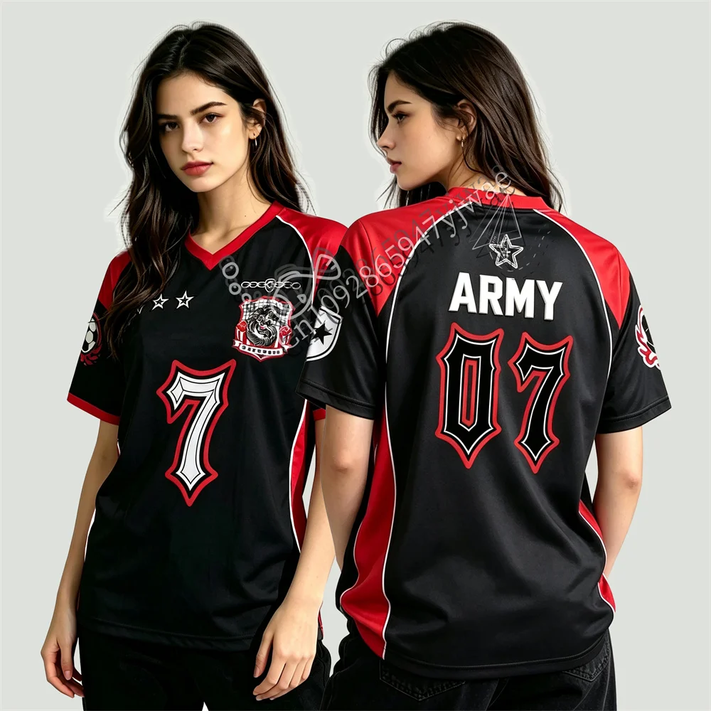 K-pop World Tour Jersey Konzert-Outfit Fußball Mittelfeld Show T-Shirt Army Geschenk Kurzarm Sport-Top Sommer Erwachsenen- und Kinder-T-Shirt – Detail 6
