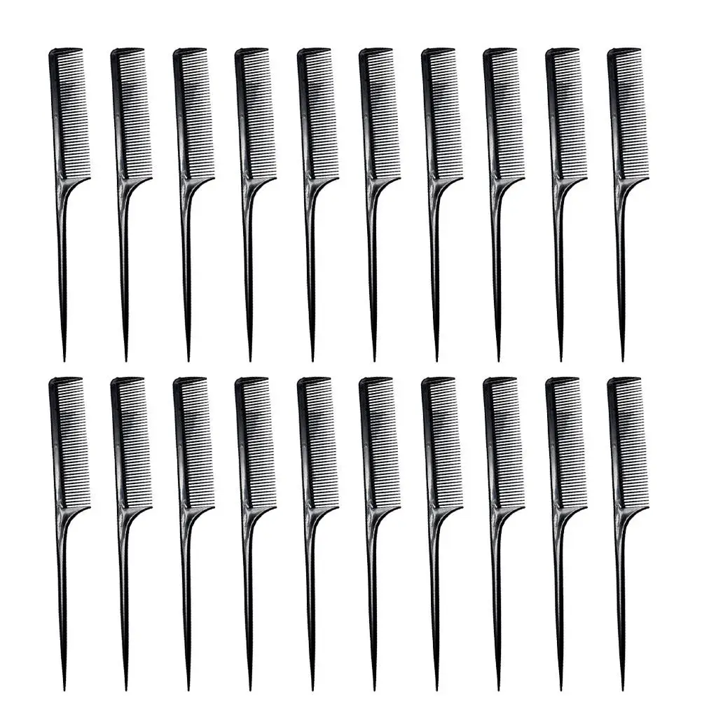 20Pcs Pointed Tail Hair Comb Professional Detangling Comb for Bangs Cutting At Home Fine Dense Teeth Anti-Static Lightweight
