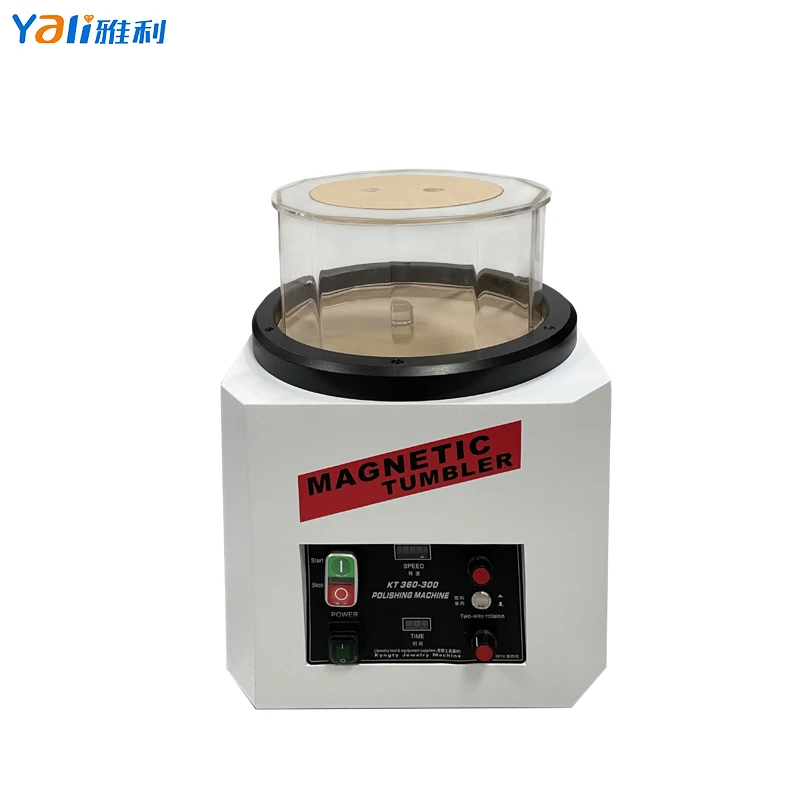 

KT-360-300 Magnetic Tumbler Polishing Machine Mini Magnetic Jewelry Polisher for Jewelwer Gold Silver Copper Surface Treatment