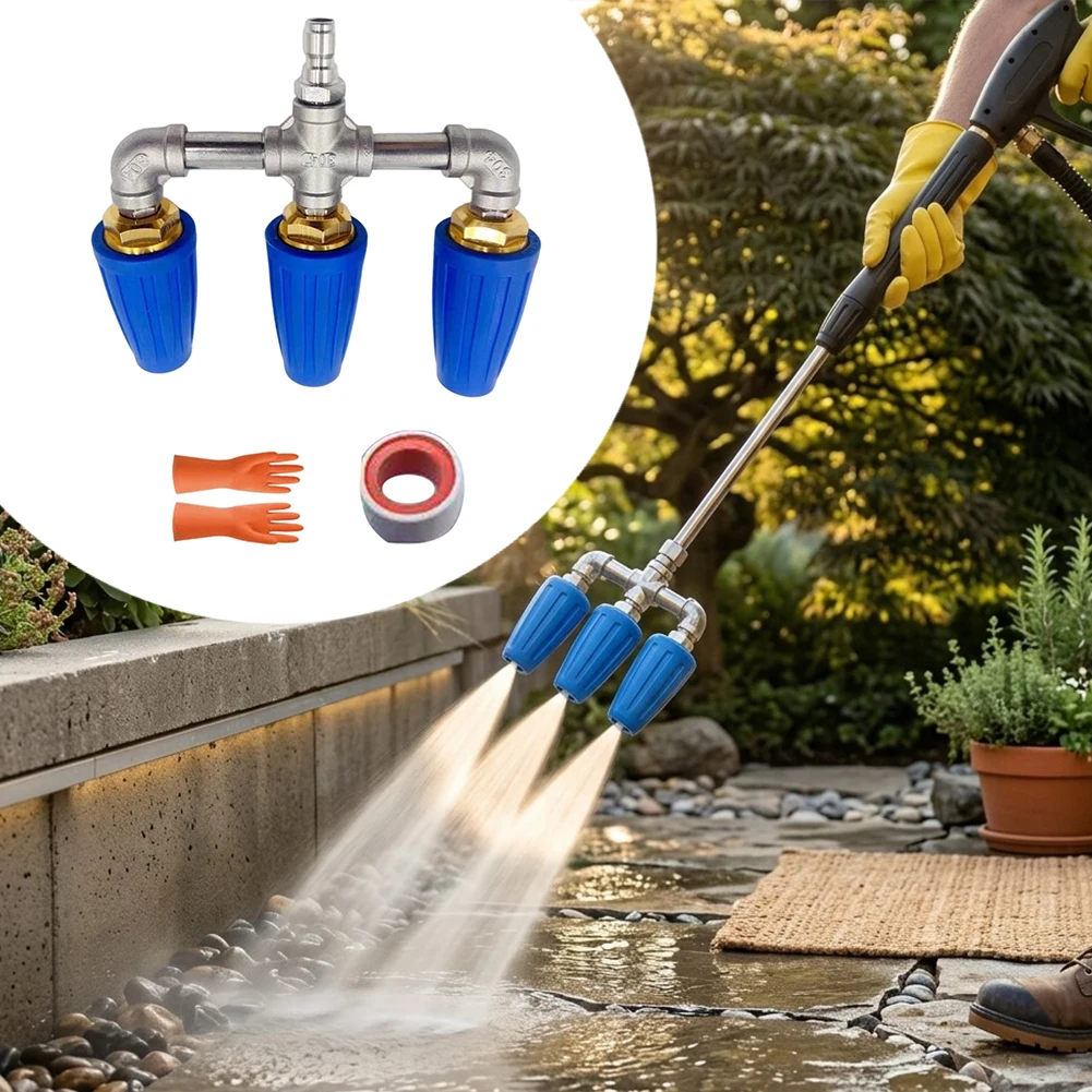 Rotating Turbo Nozzle for Pressure Washer 4000 PSI Rated for triple Head Aluminum Body 1/4 Inch Quick Connect Design