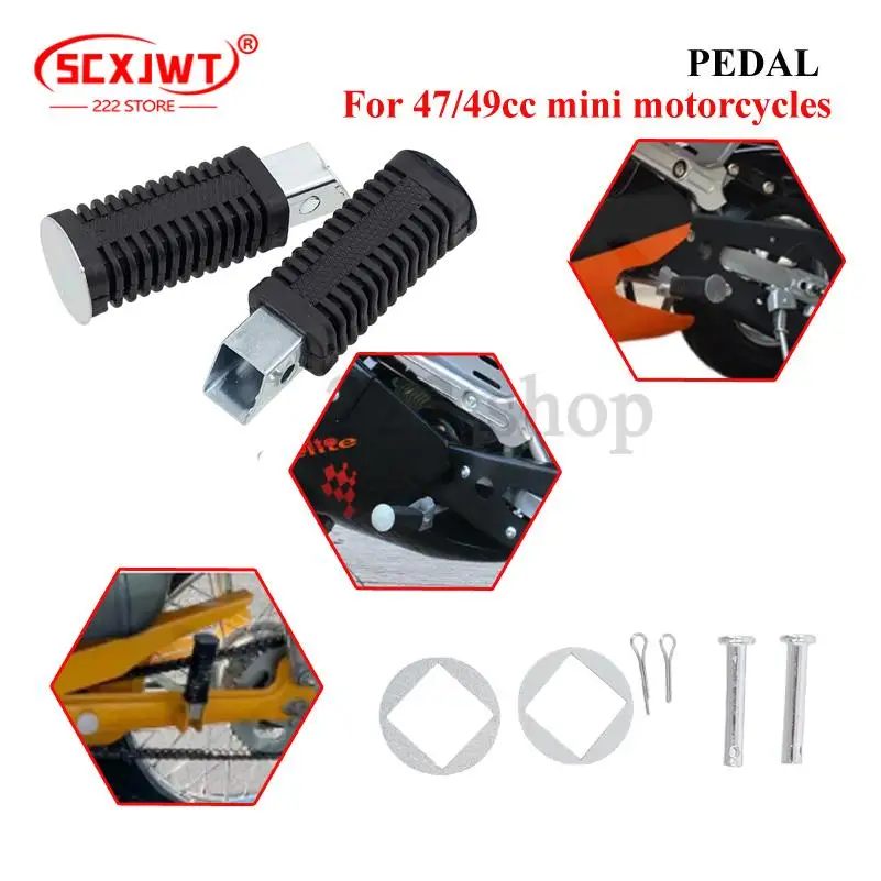 

Sturdy Motorcycle Foot Pegs - Universal Footrests for 47cc 49cc Mini Motor, Pocket Dirt Pit Bike, Reliable for Riders
