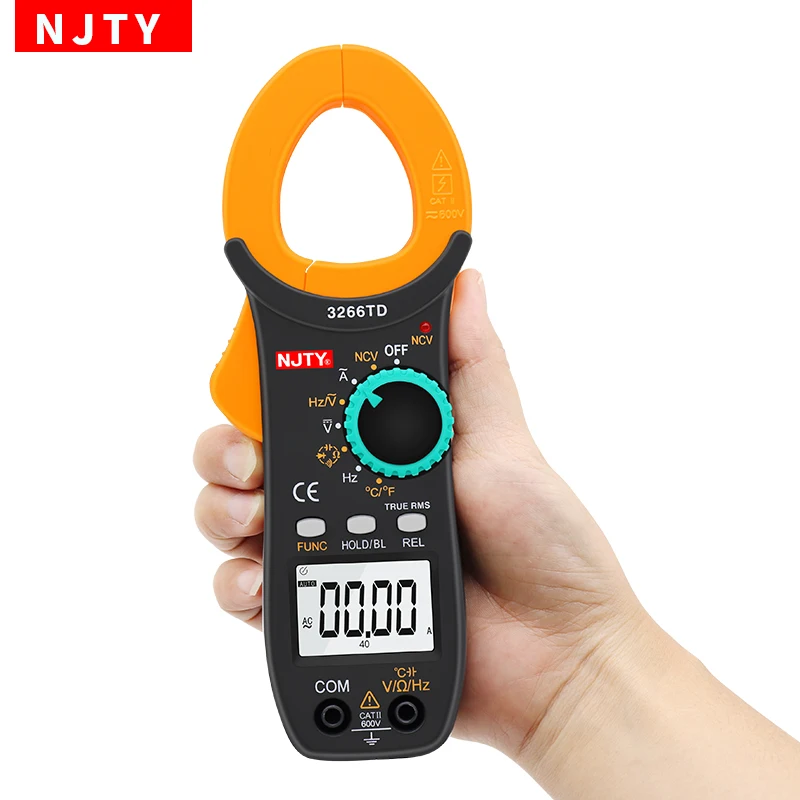 Digitální svorka měřič DC/AC voltové amp ohm dioda multimetr ampérmetr multitester proud elektrické napětí odolnost tester NCV NJTY 3266TA