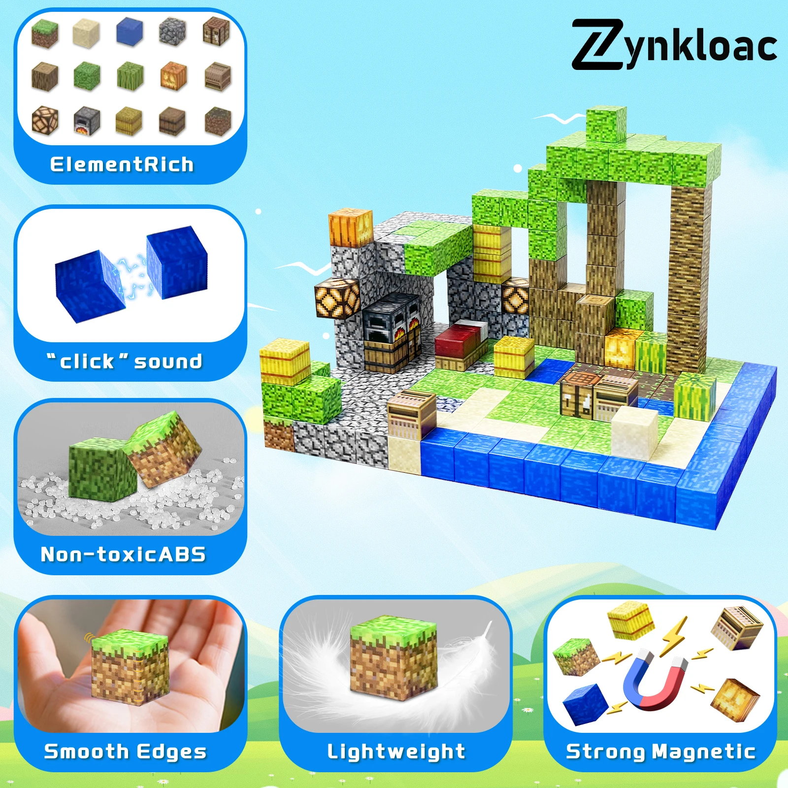 Bloques de construcción magnéticos, construcción de juguetes, juego de construcción mundial, educación sensorial STEM, regalo de Navidad