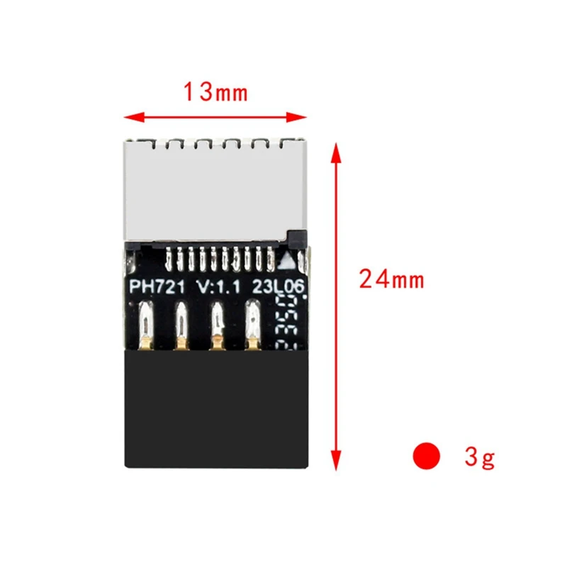 Moederbord Usb2.0 9pin Naar TYPE-E Vrouwelijke Adapter Chassis TYPE-C Socket 9-Pins Usb 2.0 Extender Kaart