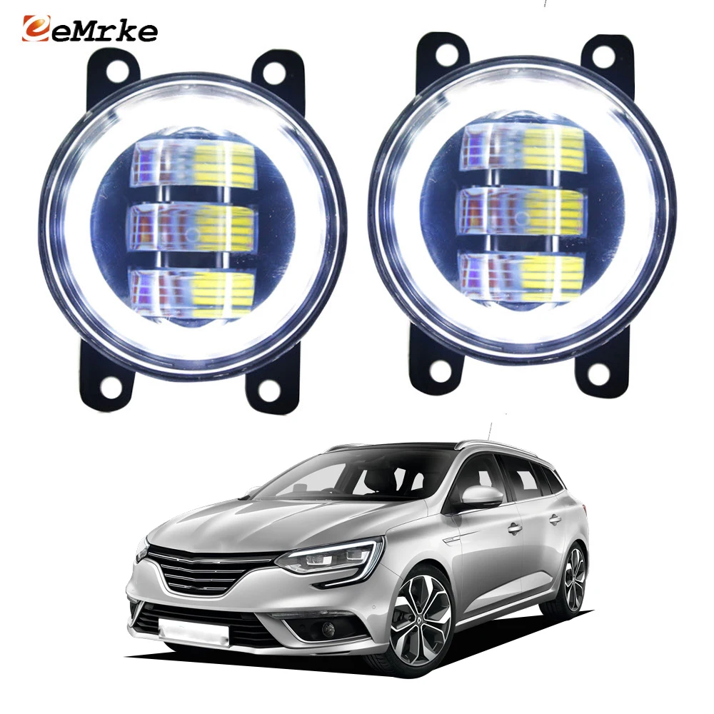 

Led Fog Lights PTF 30W Lens for Renault Megane II III IV Mégane 4 2003-2016 2017 2018 2019 Turn Signal Light Angel Eye DRL Ring