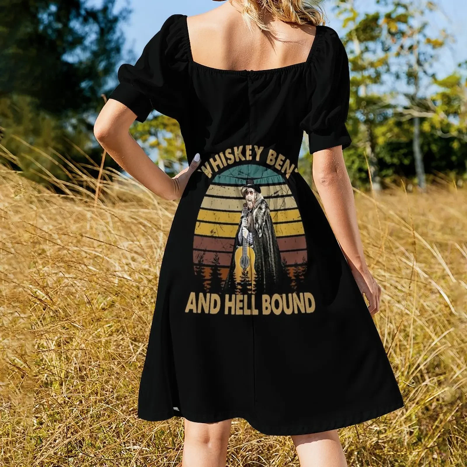 Hank Williams-Robe de Soirée de Luxe pour Femme, T-Shirt Vintage Whisky Bent - Hank Williams Jr - Hell Bound fibrfur s