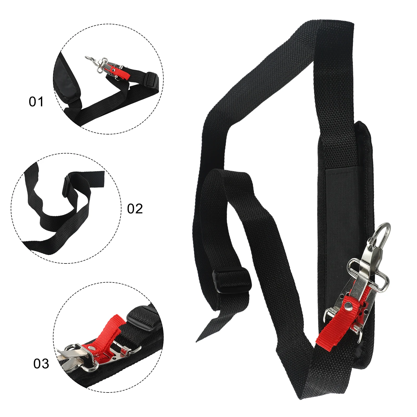 Quick Release Adjustable Shoulder Strap Harness for Brush Cutter and Commercial Grade Trimmers with Loop Mounting