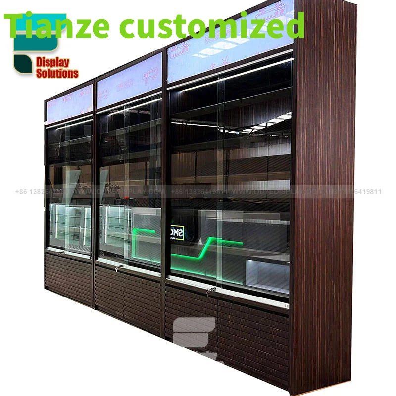 (customized)Customization Cigar Room Furniture Shop Showcase Wooden Cigar Shelves Cigar Display Racks