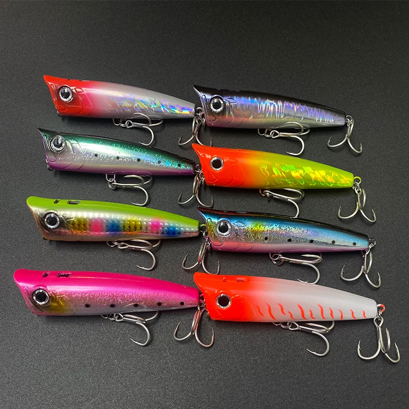 24g 95mm Topwater Popper Fishing Lure Twitch Wobblers with Water Spray Floating Artificial Hard Bait Saltwater Bass accessories