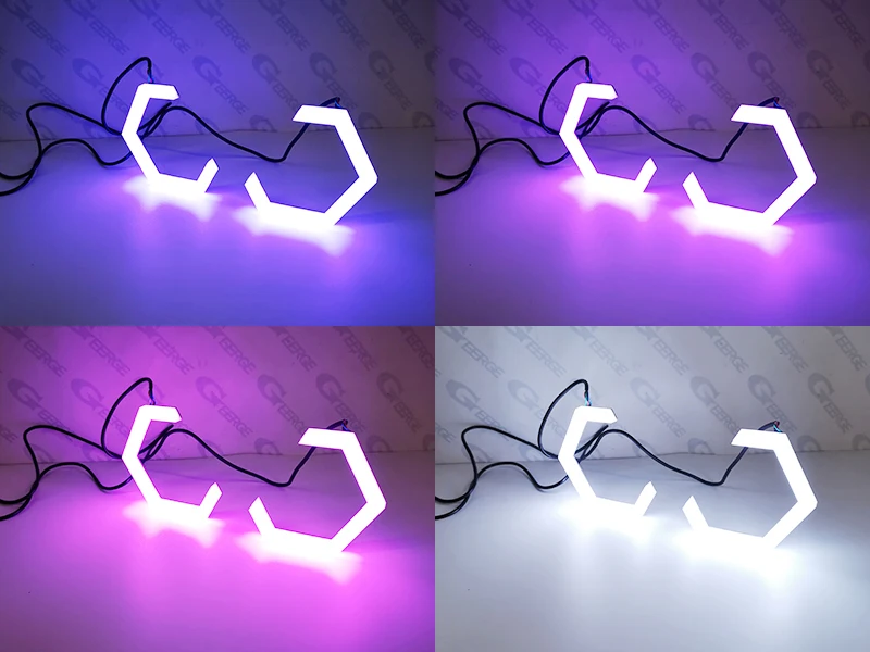 Geerge 70mm 80mm 86mm 90mm 106mm Bluetooth-Compatible APP RF Remote LED Multi Color RGB Angel Eyes Hexagon Hex Halo Rings - view 4
