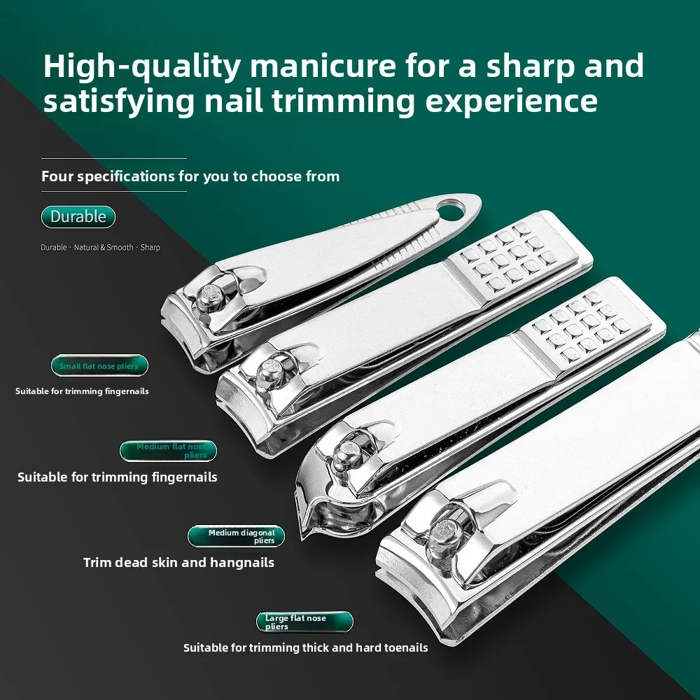 스테인리스 스틸 손톱깎이 19종 세트, 사선 손톱깎이, 페디큐어, 귀이개, 스푼, 네일아트 세트