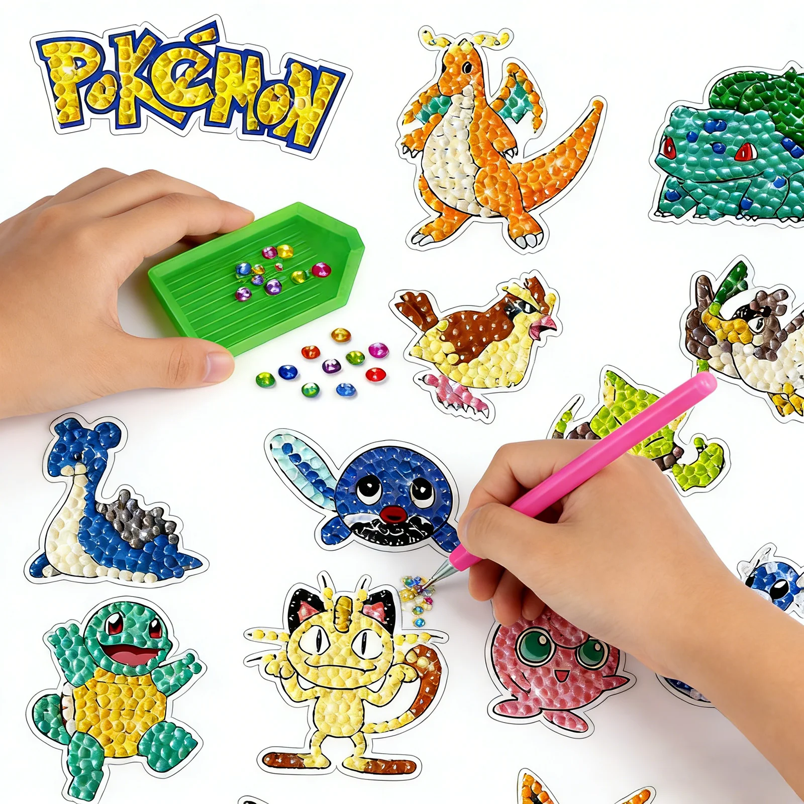 

Diamond Painting Stickers Kit DIY Diamond Art Craft Set for Kids Pokemon Stickers Kids Gifts Decor for Notebooks & Backpacks