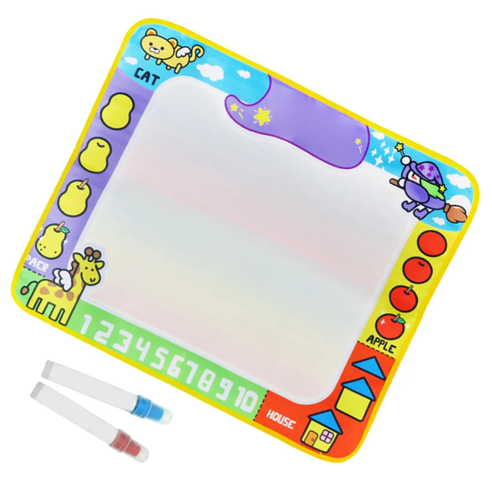 ベビーウォータードゥードルマット アクアウォータードローイングパッド 2ペン 折りたたみ式ポータブルドローイングマット 教育ギフト 子供 幼児向け