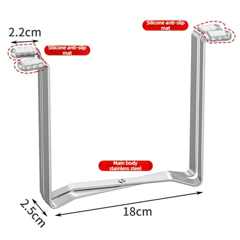 Edelstahl Faltbarer Müllbeutelhalter Tragbarer Abfallbeutelständer Küchenarbeitsplatte Desktop Abfallaufbewahrung Organizer Rack – Detail 1