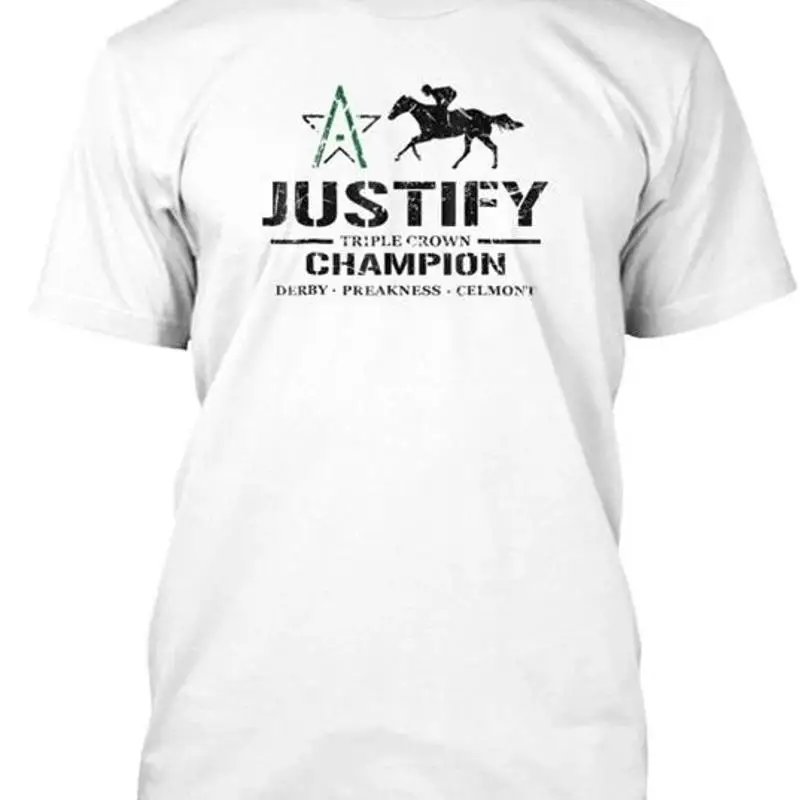 Justify Crown Winner Horse Size Premium T Shirt M 2XL