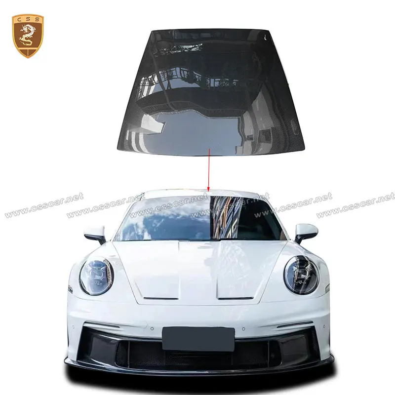 

For Porsche 911 992 Modified GT3 Style Car Front Engine Bonnet Hood Cover Trim Carbon Fiber Auto Roof Hood Cover Accessories