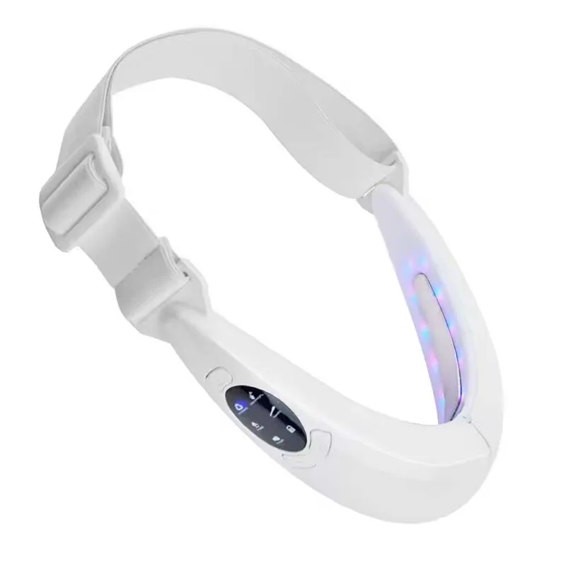 プロフェッショナルフェイシャルリフティングデバイス LED フェイススリミング振動マッサージャー 二重あご除去 V フェイスラインリフトベルト セルライト