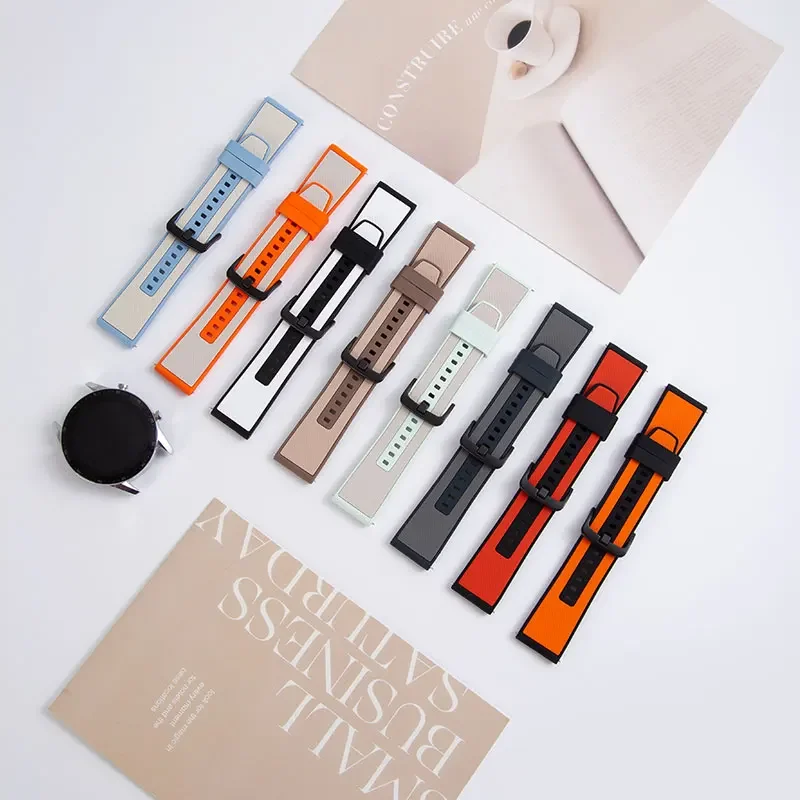 حزام سيليكون لساعة سامسونج جالاكسي 7 6 5 4 باند 40 44 ملم كلاسيك/نشط/جير S3 فرونتير 20 22 ملم رياضي لـ Amazfit GTS 2 3 4 #6