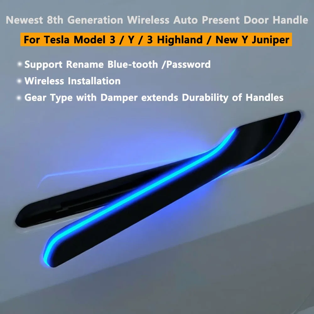 Poignée de porte automatique sans fil de 8e génération, pour Tesla modèle Y 3 Y Juniper 3 Highland, présentation automatique, Mode de bienvenue, nouvelle collection 2025