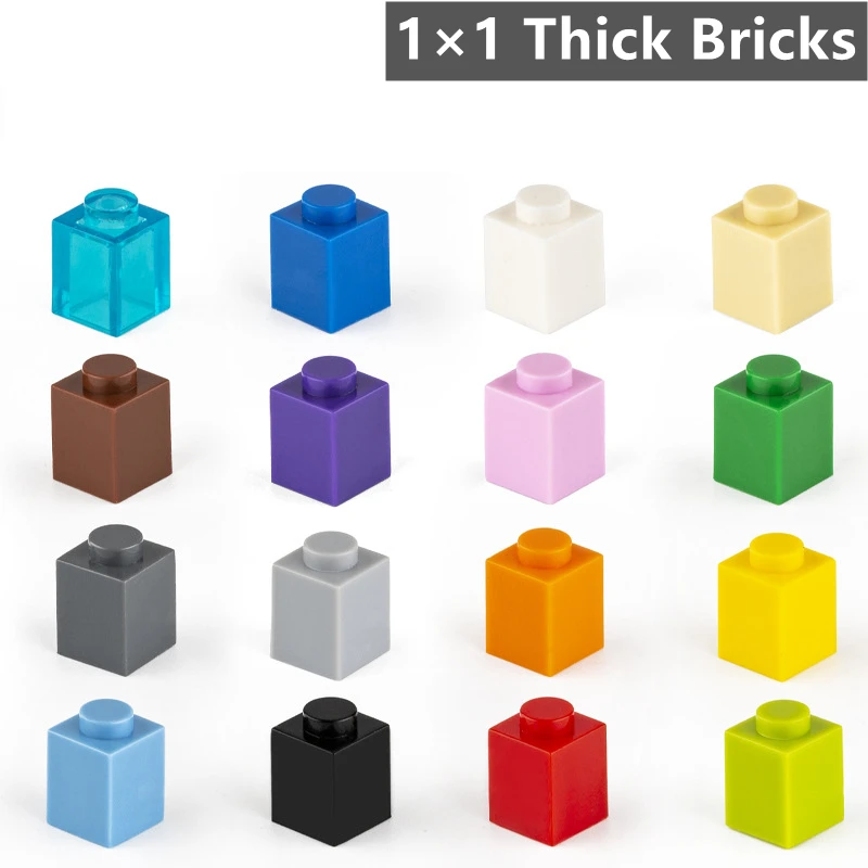 

300Pcs/Lot DIY 1x1 Dots Building Blocks Thick Figures Bricks Educational Creative Size 1*1 Dot Compatible With 3005 Toy for Chil