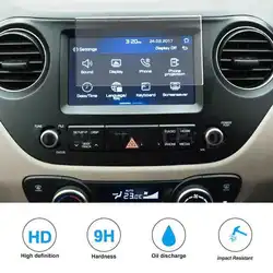 For Hyundai Grand i10 2017-2019 Car Radio GPS Navigation Tempered Glass Screen Protector Film Auto Interior Anti-scratch Film