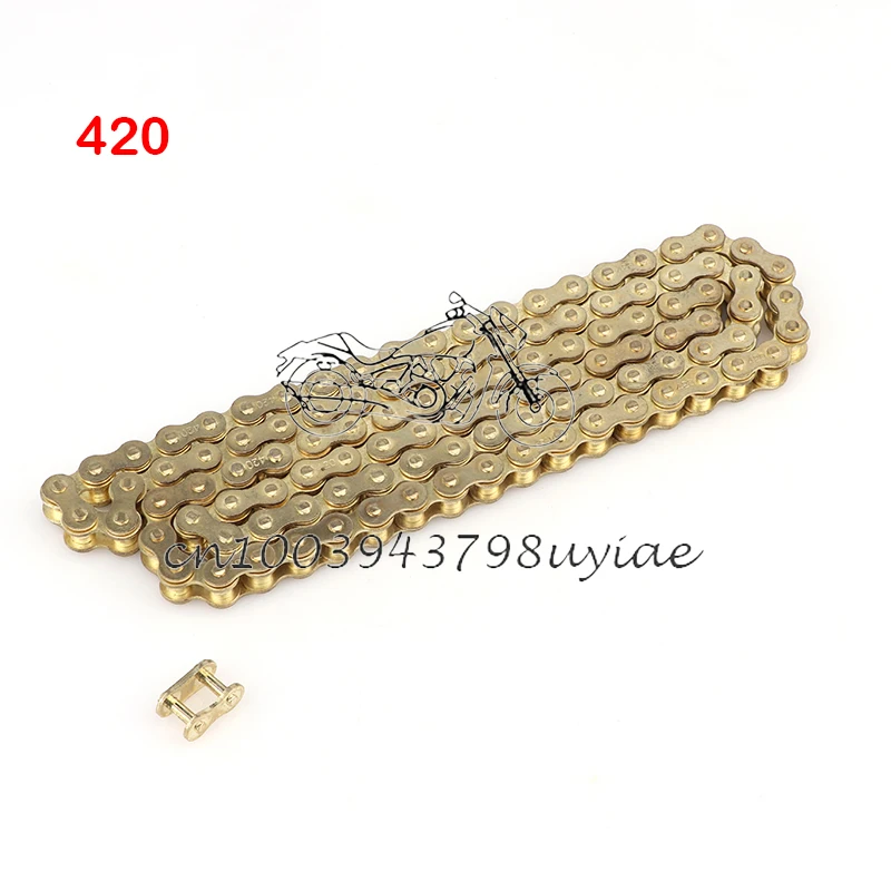 Motorcycle 420 golden chains 102L/104L/108L/126L/140L Links Drive Chain Link for 110cc-250cc ATV UTV Kart Dirt pit bike