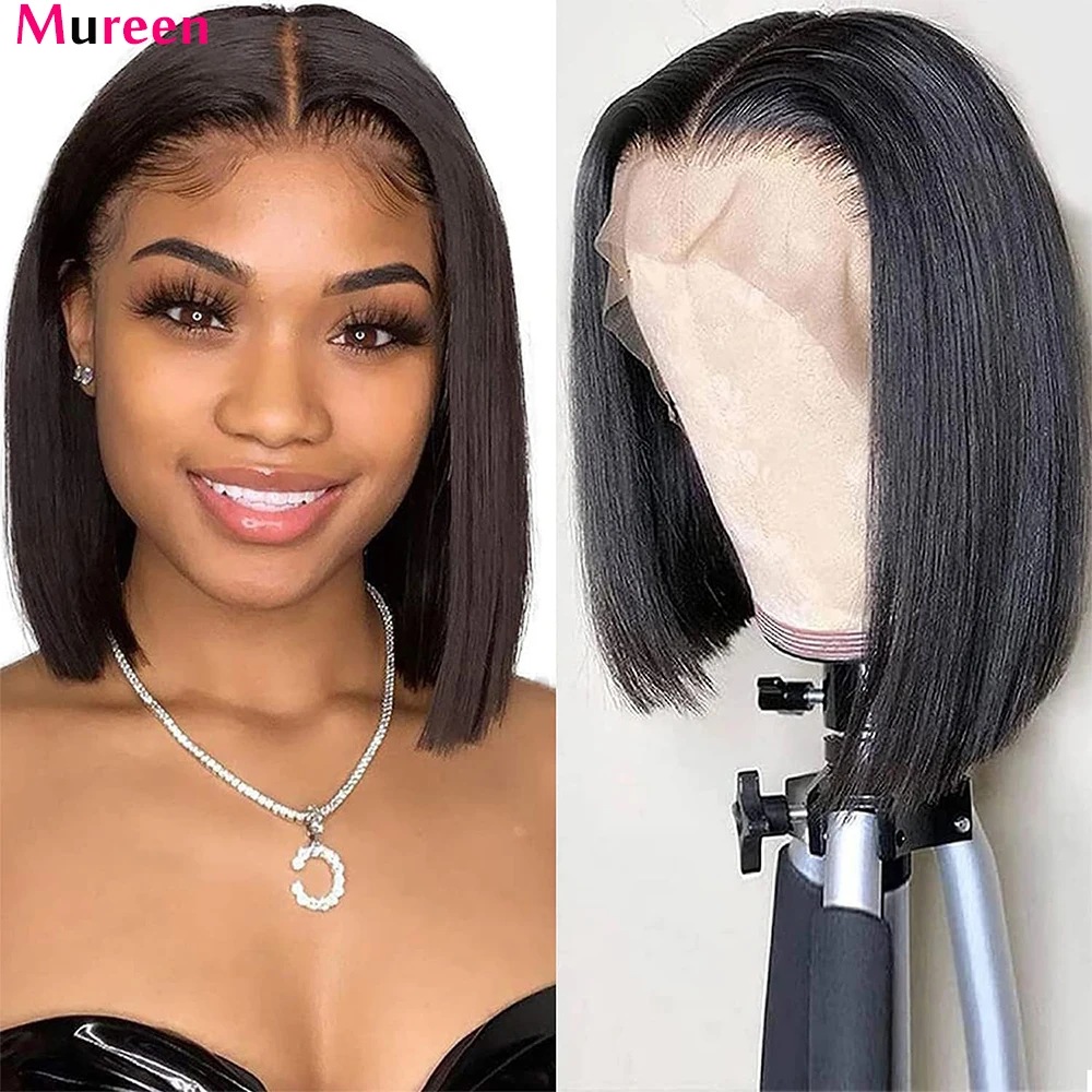 250% Density Lace Front Straight Bob Wig 13X4 Full Lace Wig Glueless Bob Wig Human Hair Wigs For Women 4X4 Lace Closure Bob Wig