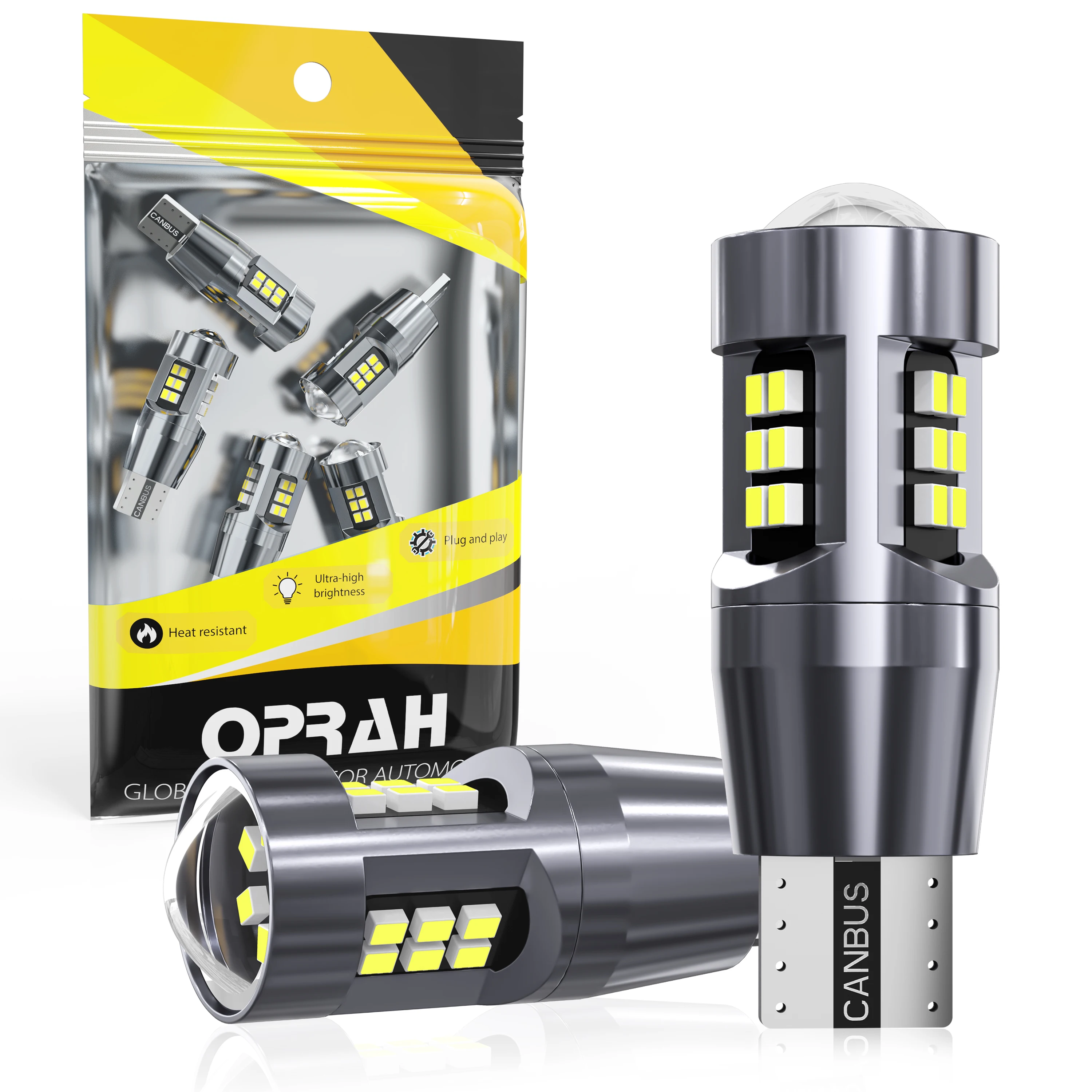 

2pcs High Bright LED T15 W16W 921 Car Reverse Light Canbus 2016SMD Car Replace Parts Bulb Backup Reversing Lamp White Yellow Red