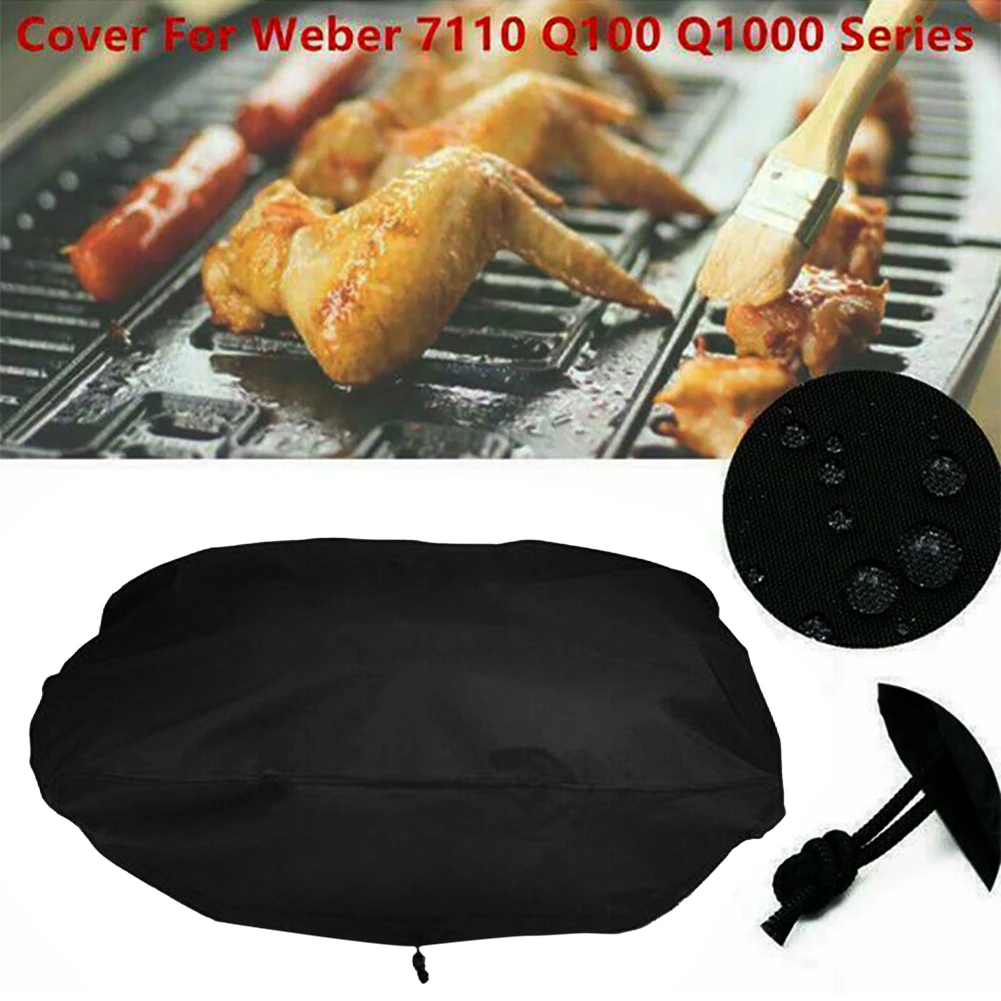 Barbecue Cover Round BBQ Cover Waterproof 210D Oxford Dust-proof Anti-UV Grill Cover Heavy Duty Outdoor Garden Barbecue Cover