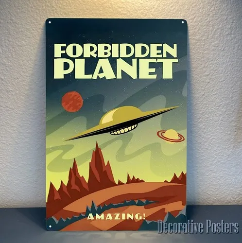 Y1,Forbidden Planet Movie Metal Poster - Collectable Tin Sign 20x30cm Plate