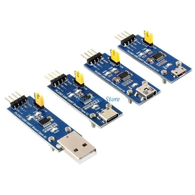 

20CE PL2303 USB to UART TTL Communication Module Micro USB/Mini USB/Type A/Type C Connector 1.8V/2.5V/3.3V/5V Level