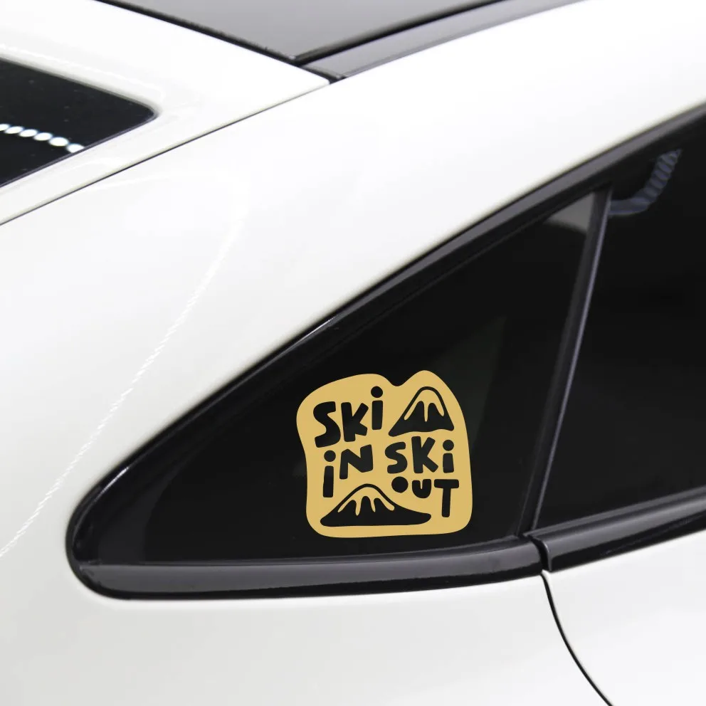 Adesivo de Vinil para Carro e Moto Elétrica: Tema Esqui (Ski in Ski out), Skate, Capacete de Segurança e Vidro Traseiro # 611