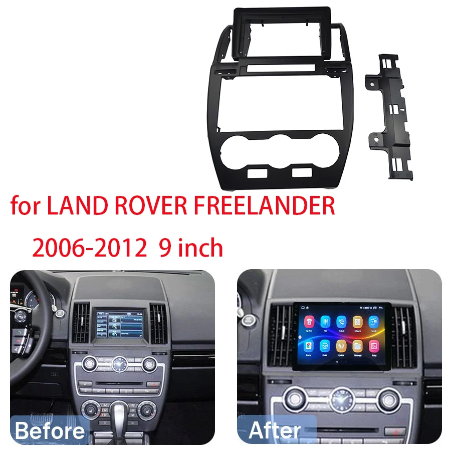 9 INCH Radio Fascia Frame for LAND ROVER FREELANDER 2 2006-2012  Stereo DVD Player Install Surround Trim Panel Kit Audio Bezel