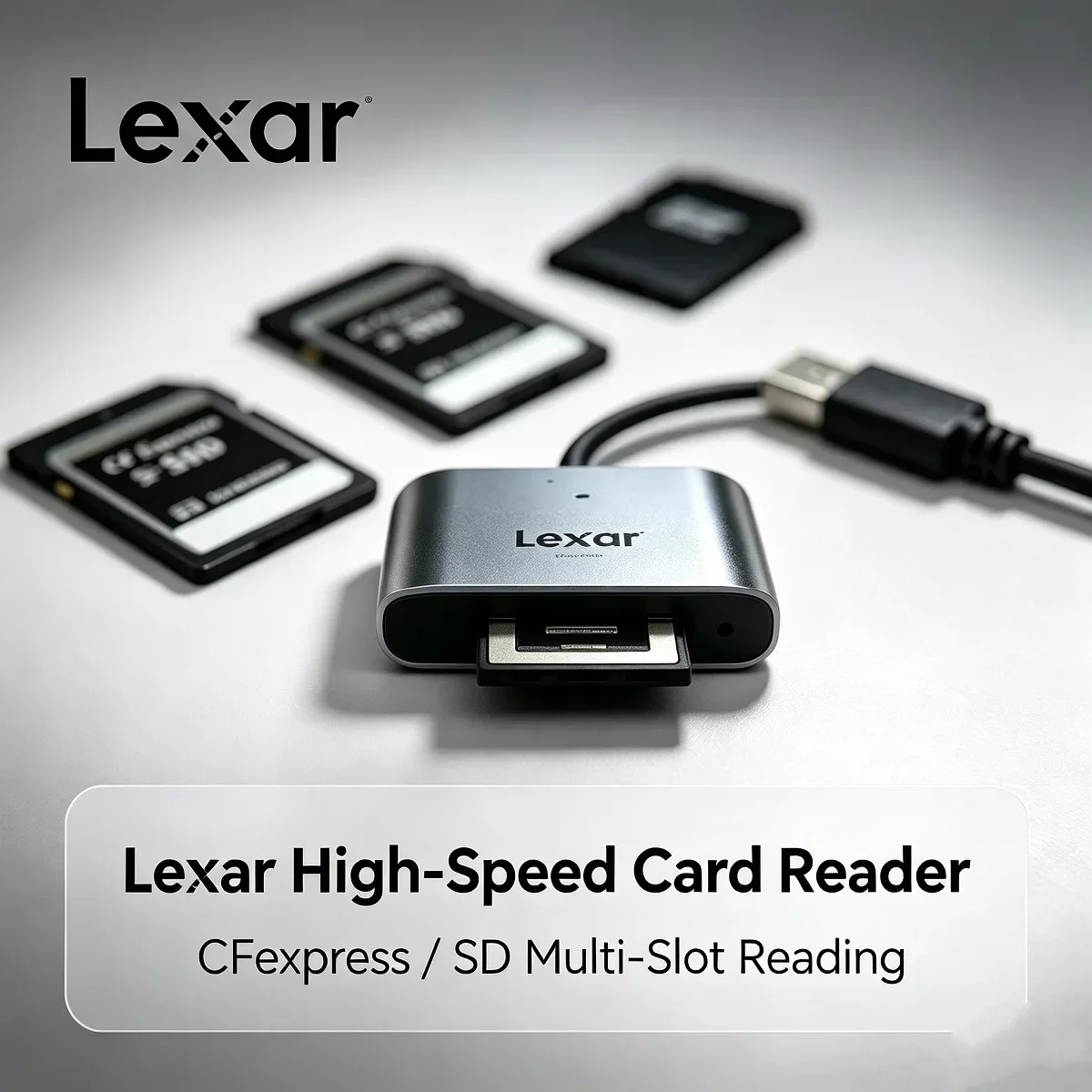 Lexar USB Type-C Card Reader Aluminum Alloy Shell Portable Camera SD TF Memory Card Adapter